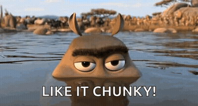 Cartoon Character In Water Saying Like It Chunky GIF