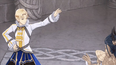 Cartoon Character In White And Gold Outfit Waving GIF