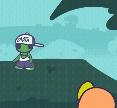 Cartoon Character In White Hat Saying Earth GIF