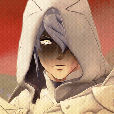 Cartoon Character In White Hood And Armor GIF
