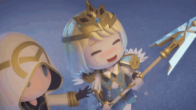 Cartoon Character In White Hood Holding Wand GIF