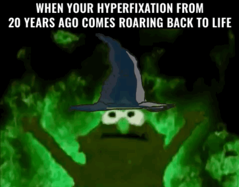 Cartoon Character In Witch Hat When Your Hyperfixation From 20 Years Ago Comes Roaring Back GIF