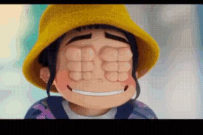Cartoon Character In Yellow Hat Covering Eyes GIF