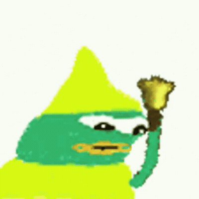 Cartoon Character In Yellow Hat Holding Gold Bell GIF