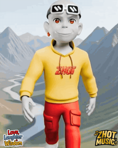 Cartoon Character In Yellow Hoodie Saying Zhot GIF