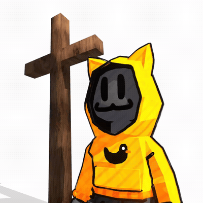Cartoon Character In Yellow Hoodie With Duck GIF