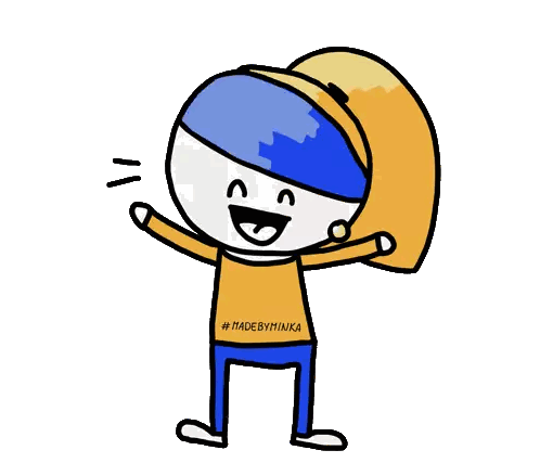 Cartoon Character In Yellow Made By Hinka Shirt Sticker
