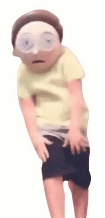 Cartoon Character In Yellow Shirt And Black Shorts GIF