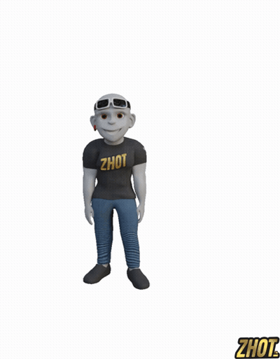 Cartoon Character In Zhot Shirt And Goggles GIF