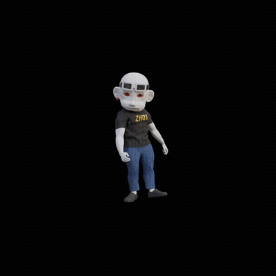 Cartoon Character In Zhou Shirt And Jeans GIF