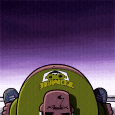 Cartoon Character In Zombie Shirt GIF