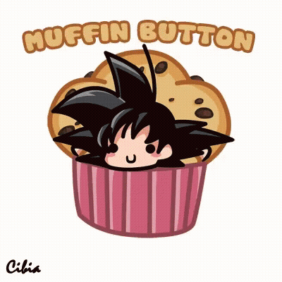 Cartoon Character Inside Muffin With Muffin Button GIF