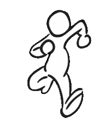 Cartoon Character Jumping Sticker