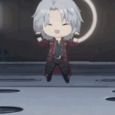 Cartoon Character Jumping Holding Ring GIF