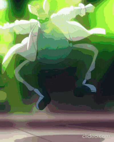 Cartoon Character Jumping in Air