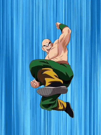 Cartoon Character Jumping In Air With Blue Background GIF