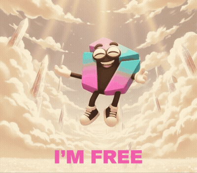 Cartoon Character Jumping Saying Im Free GIF