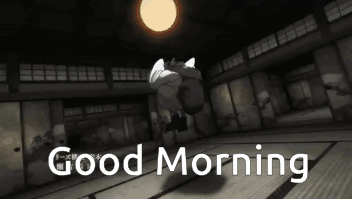 Cartoon Character Jumping With Good Morning GIF