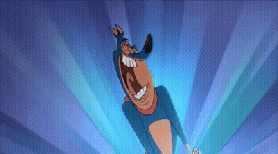 Cartoon Character Jumping With Mouth Open GIF