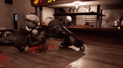 Cartoon Character Kneeling At Bananas Sign GIF
