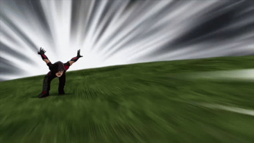 Cartoon Character Kneeling In Grass GIF
