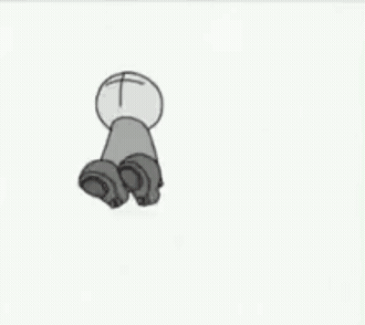 Cartoon Character Kneeling With Cross On Head GIF