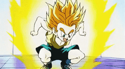 Cartoon Character Kneeling With Yellow Light From Head GIF