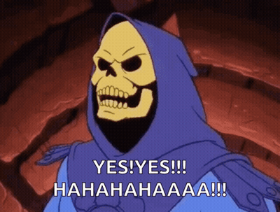 Cartoon Character Laughing In Front Of Fire GIF
