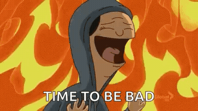 Cartoon Character Laughing Time To Be Bad GIF