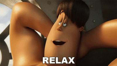 Cartoon Character Laying Down With Relax GIF