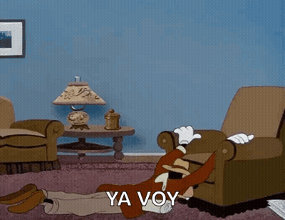 Cartoon Character Laying In Chair Head In Hands Ya Voy GIF