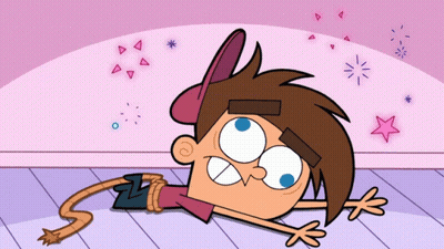Cartoon Character Laying On Floor Pink Background GIF