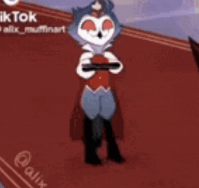 Cartoon Character Laying On Red Rug GIF