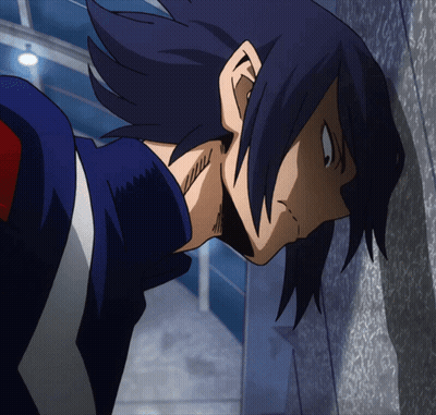 Cartoon Character Leaning Against Wall With Scar GIF