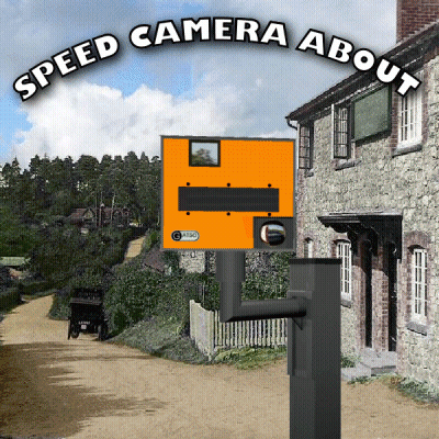 Cartoon Character Leaning On Wall With Head In Hole GIF