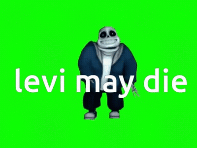 Cartoon Character Levi May Die On Green Background GIF