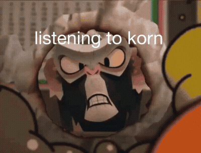 Cartoon Character Listening To Korn GIF