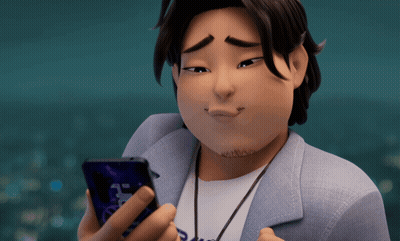 Cartoon Character Looking At 420 Phone GIF
