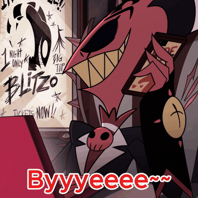 Cartoon Character Looking At Blitzo Poster GIF