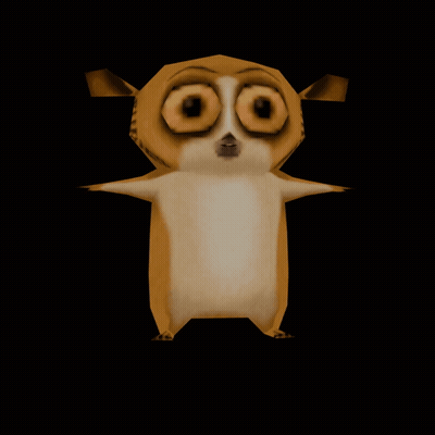 Cartoon Character Looking At Camera On Black Background GIF