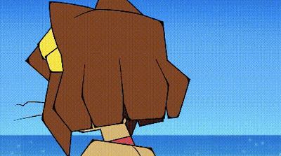 Cartoon Character Looking At Ocean GIF