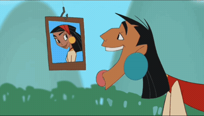 Cartoon Character Looking At Picture Of Woman GIF