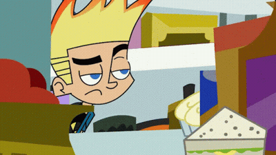 Cartoon Character Looking At Sandwich In Refrigerator GIF