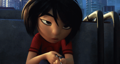 Cartoon Character Looking Down From Ledge GIF