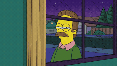 Cartoon Character Looking Out Window Eyes Closed GIF