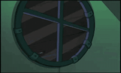 Cartoon Character Looking Out Window Saying Hi Baby GIF