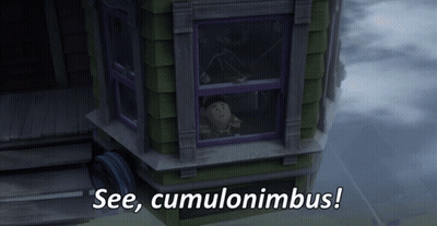 Cartoon Character Looking Out Window Saying See Cumulonimbus GIF