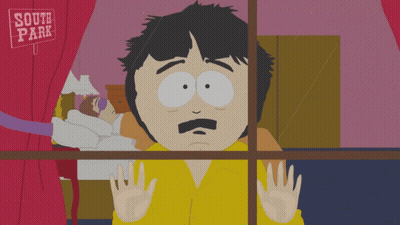 Cartoon Character Looking Out Window With South Park Sign GIF