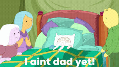 Cartoon Character Lying In Bed I Ain't Dad Yet GIF