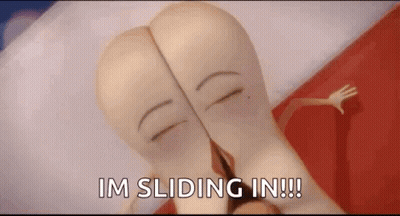 Cartoon Character Lying In Bed Saying I'm Sliding In GIF
